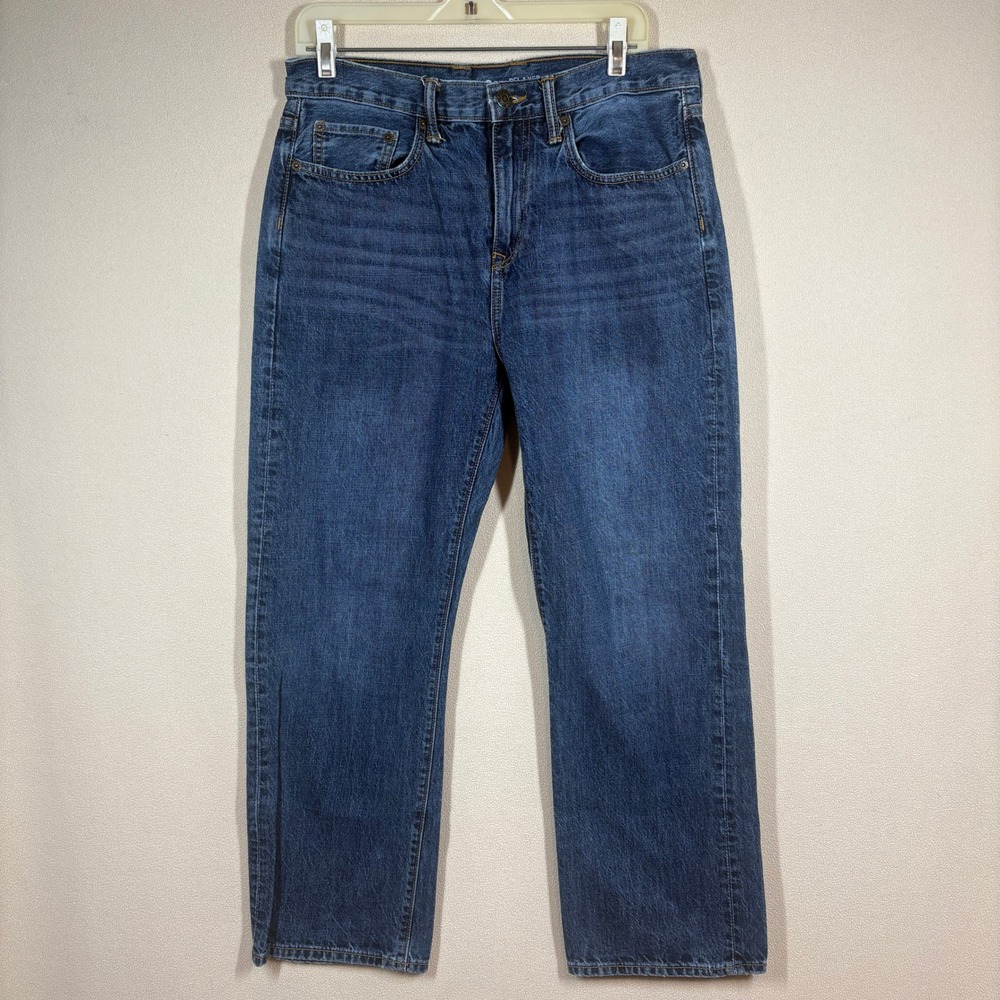 Gap Mens Relaxed‎ Jeans 31x28.5 Blue Dark Wash Preppy Casual Classic Denim
